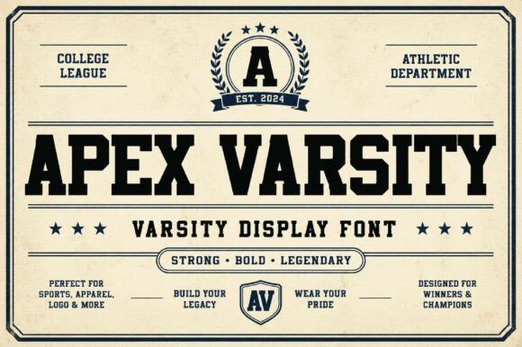 Apex Varsity: A Bold Display Typeface for Athletic Branding