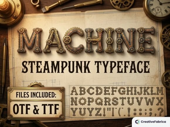 Machine: A Premium Steampunk Typeface for Industrial Elegance